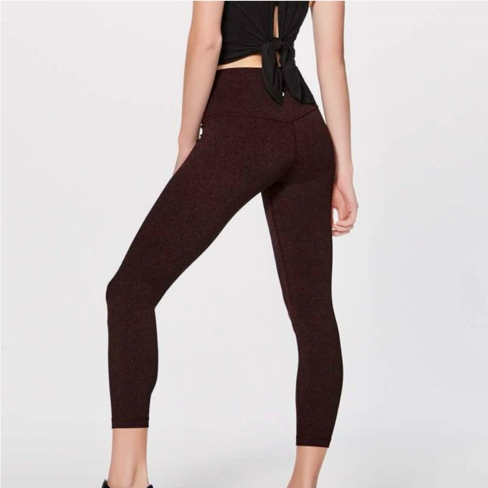 Lululemon Align leggings 25" sz 6 granulite garnet & black